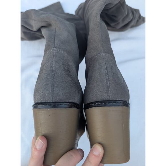 Vintage Foundry Co Womens Maisie Tall Suede Wedge Boots 9 Gray Slouch Soft Luxe - Picture 5 of 8